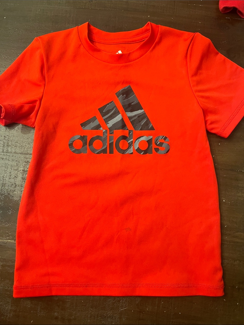 adidas Bright red Short Sleeve Tee with Gray Camo Logo